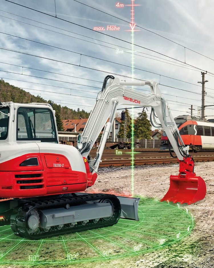 Schwenkbegrenzung Hubbegrenzung Bagger SUNCAR MOVASYST MOVLIMIT